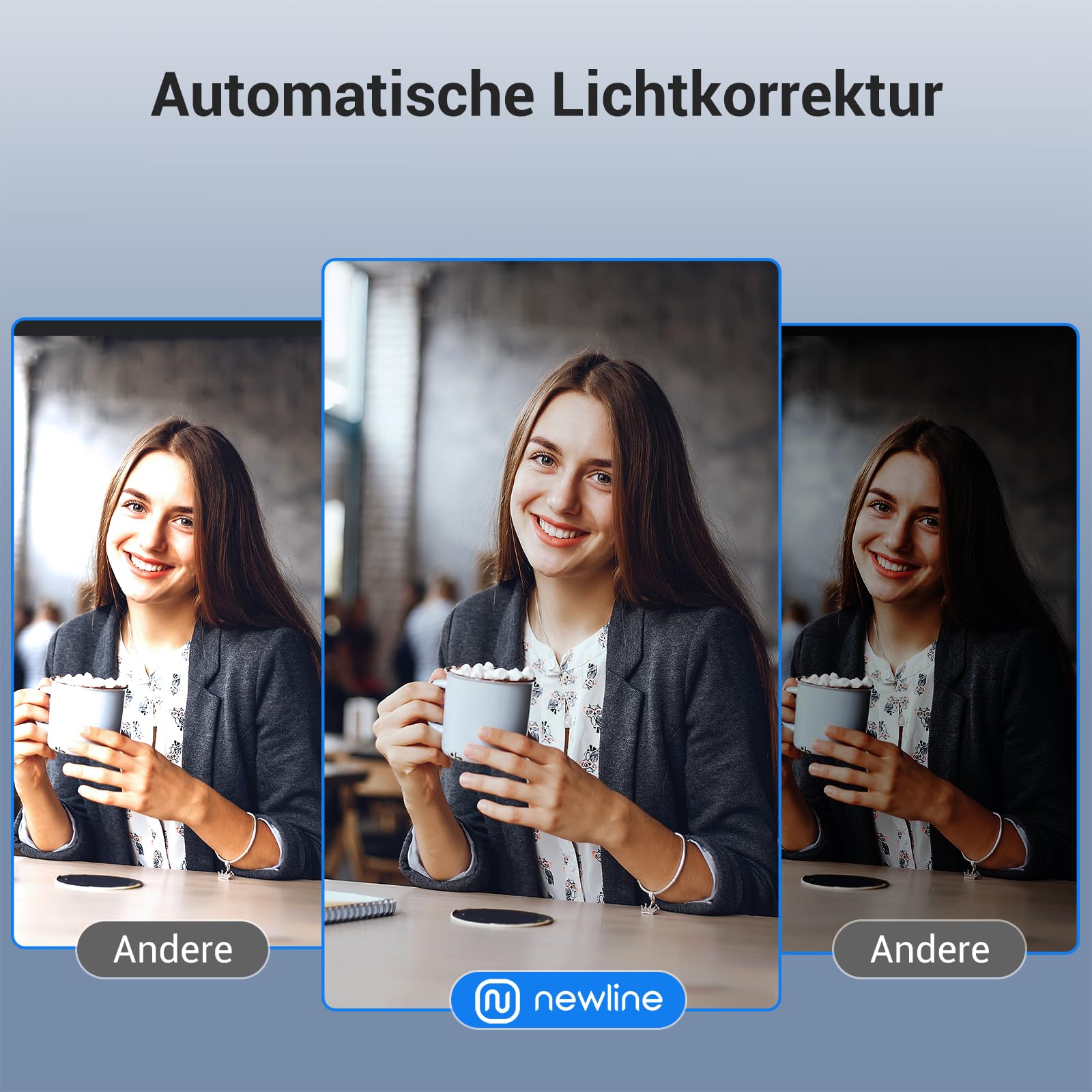 4K Webcam für PC mit Autofokus, 30FPS, Dual Mikrofon, Rauschunterdrückung, USB für Windows macOS