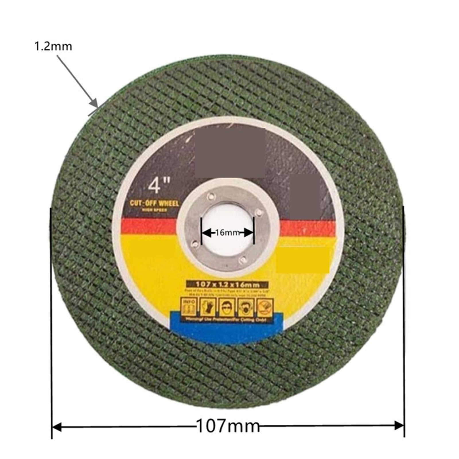 Tarcza tnąca 107 mm, średnica wewnętrzna 16 mm, tarcza szlifierska okrągła do szlifierki kątowej 100 mm (5 szt.)