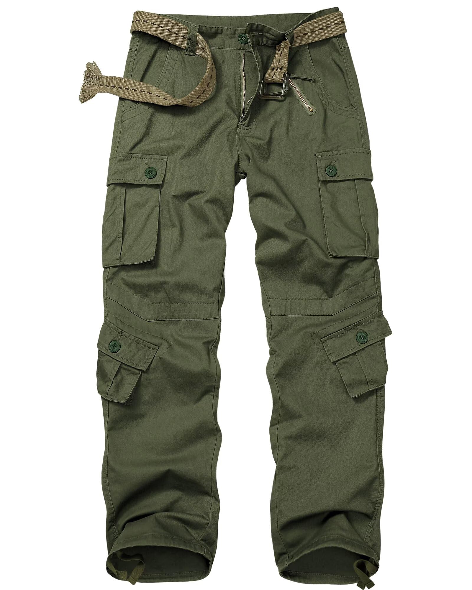 Vatinnt Men's Army Green Cargo Trousers Combat Camo Trousers 3357 Armygreen 44