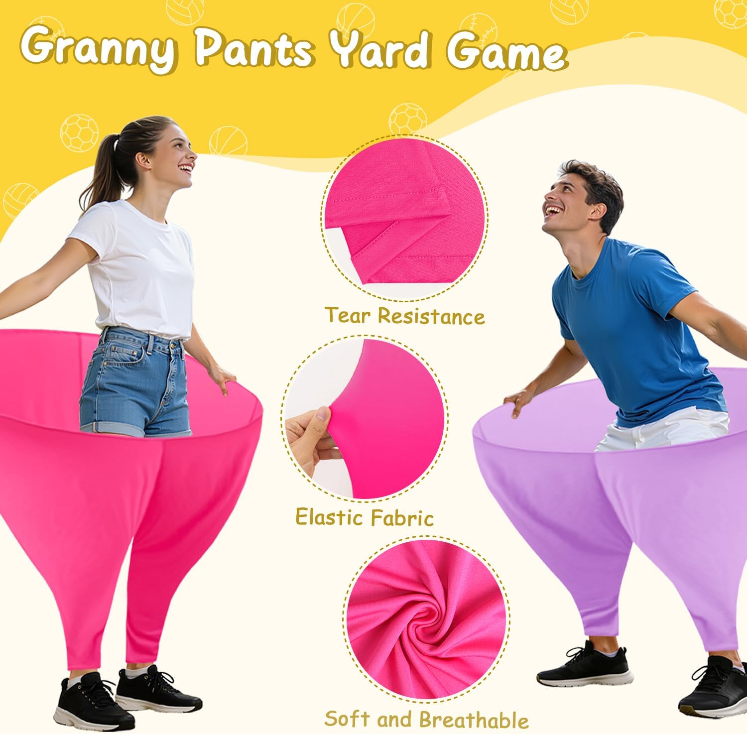 Granny Pants Yard Game Giant Granny Pants Outdoor Game Includes Bouncy Balls & Air Pumps Hilarious Outdoor Games for Adults and Family Backyard Gatherings Beach Games Team-Building Activities