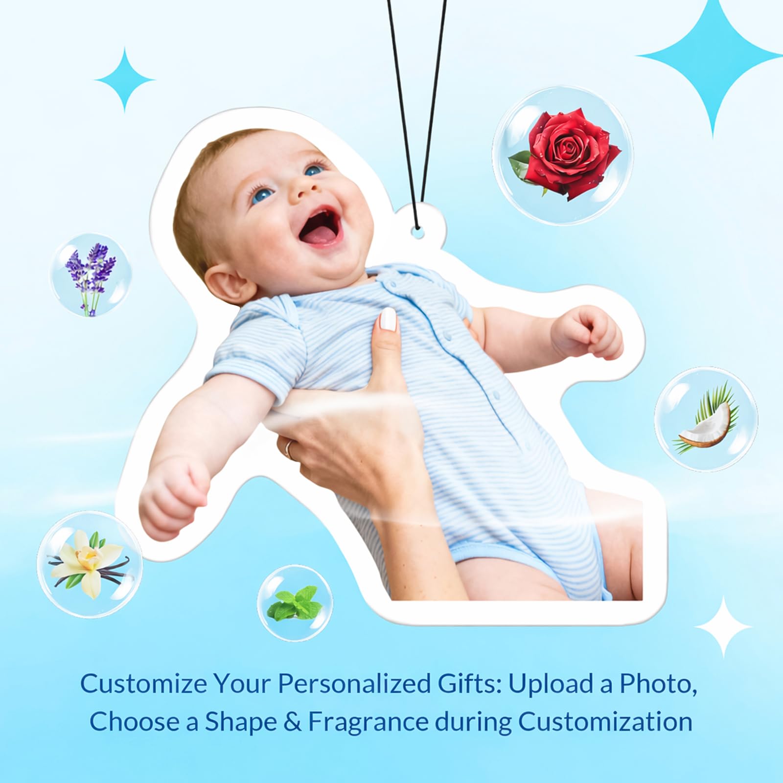 Custom Air Fresheners with Picture - Personalized Double Sided Photo Air Freshener Customized Air Freshener for Car Wardrobe — view 5