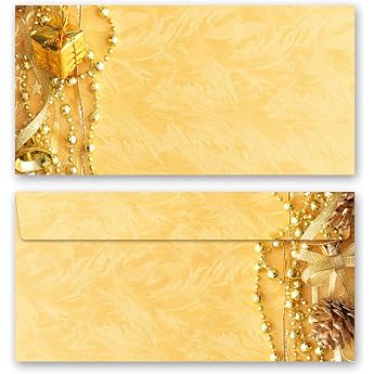10 Envelopes No Window Christmas Merry Christmas DIN Long 220 x 110 mm Paper-Media