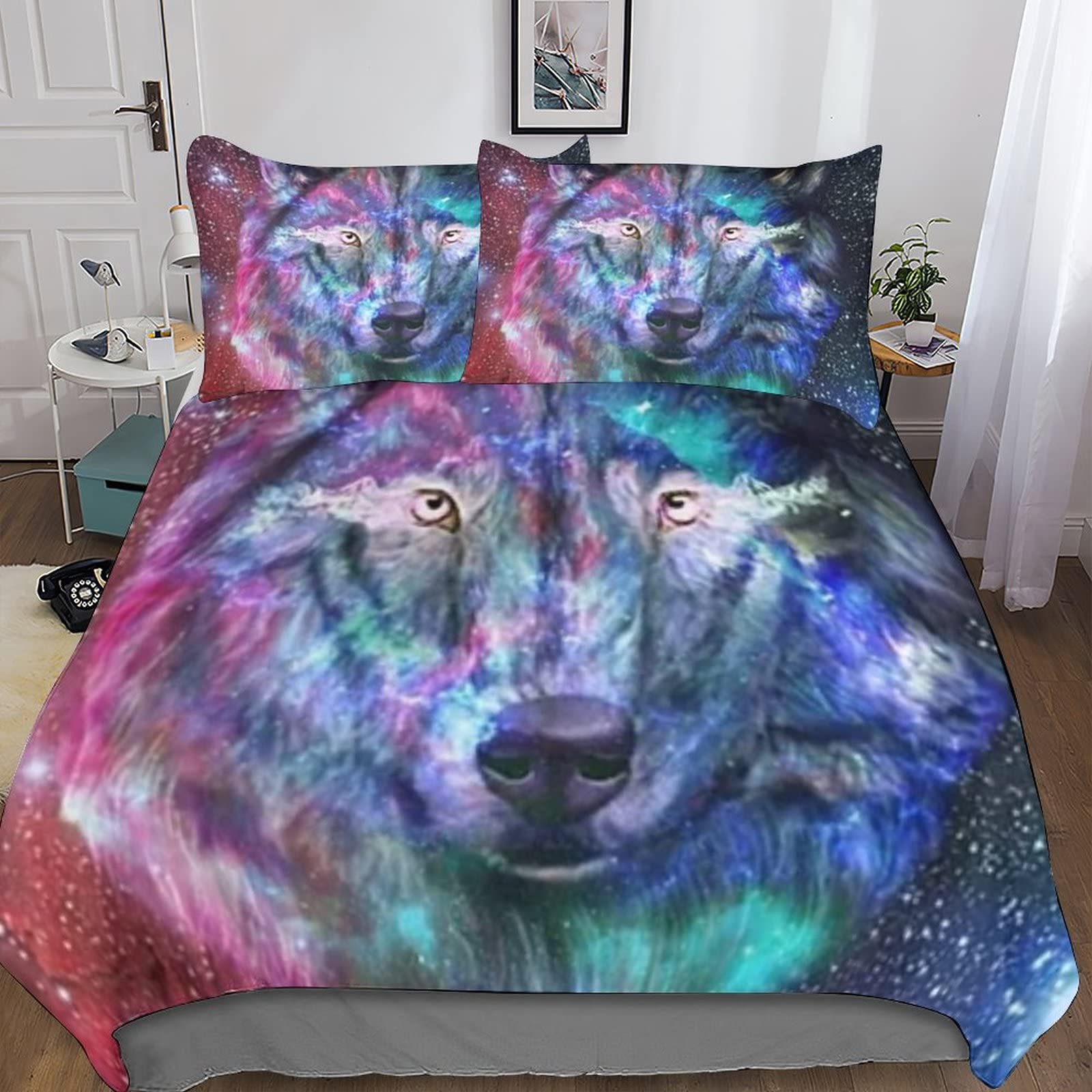 Housse de couette Galactic Wolf pour une chambre d'enfant cosmique