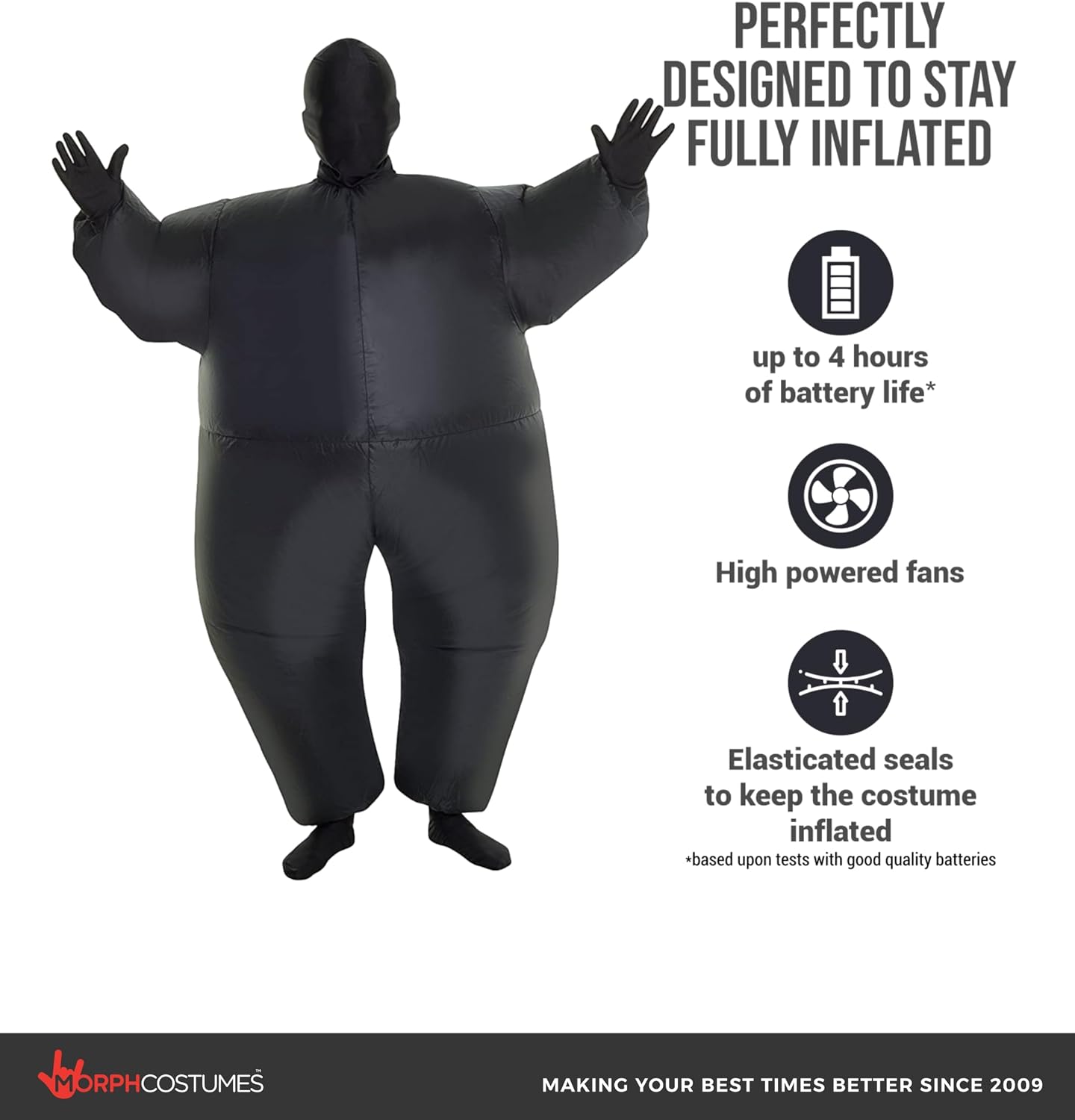Morph Black Inflatable Costume Kids, Inflatable Costumes for Kids, Blow Up Costumes for Kid