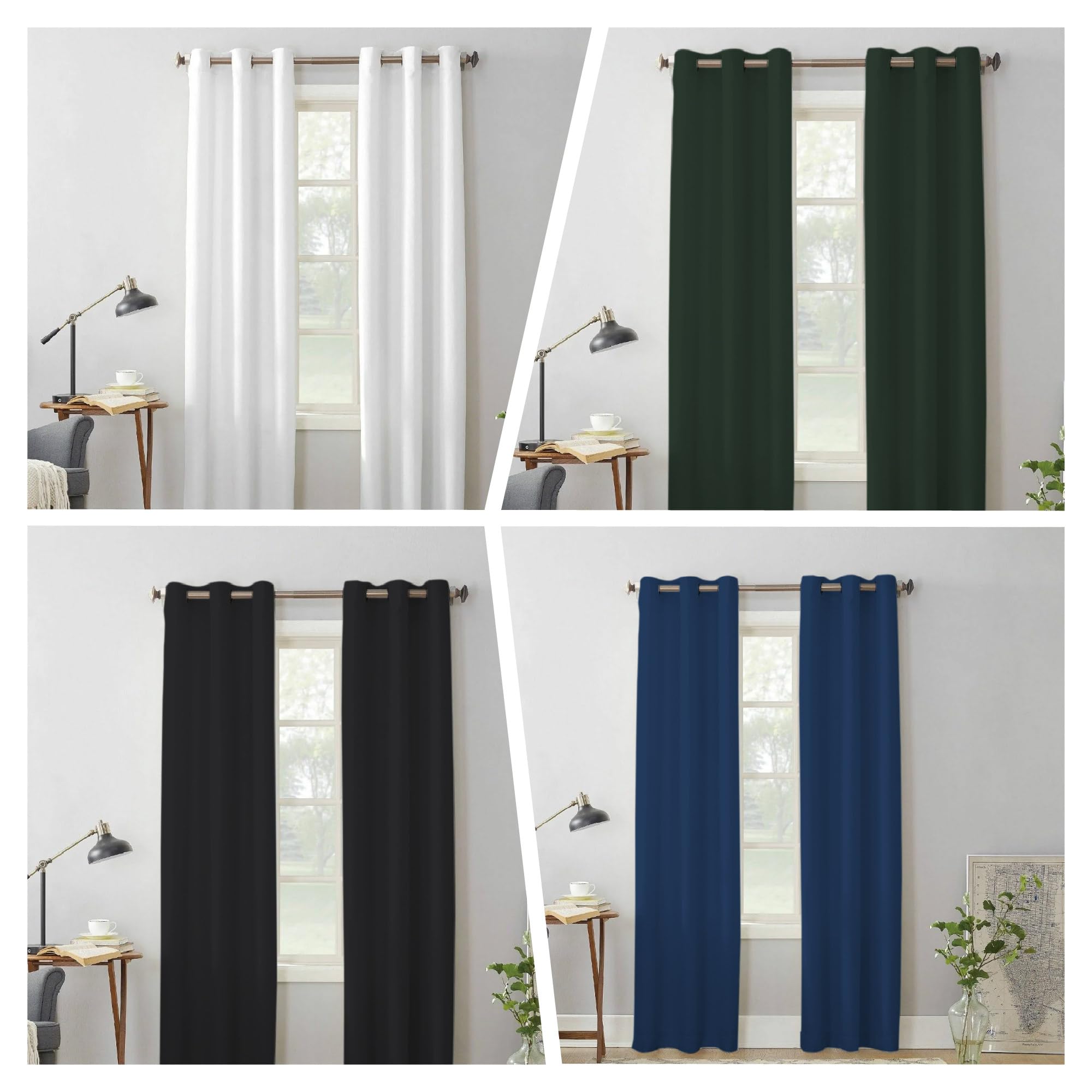 Rideau Thermique - Rideau Occultant 200 x 350 cm Isolation Thermiques, Tissu Doux et Infroissable Salon Doux et Esthétiques, Décoration Maison pour Salon Chambre, Gris Clair