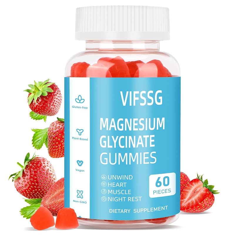 VIFSSG Suplemento de Magnésio Glicinato 400 mg, 60 gomas