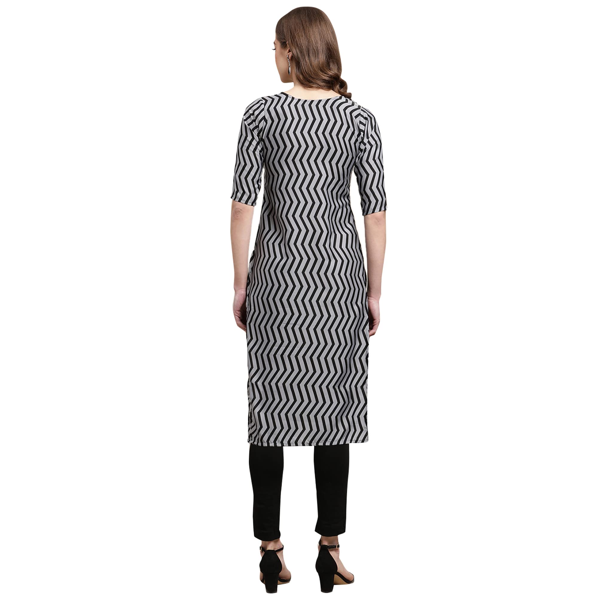 Pinkmint Women's Crepe Digital Print Straight Kurta Pack Of 6 [Cr-336-370-332-330-328-340-L]