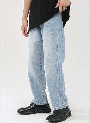 JEKE-DG Men's Regular Fit Casual Loose Jeans Comfort