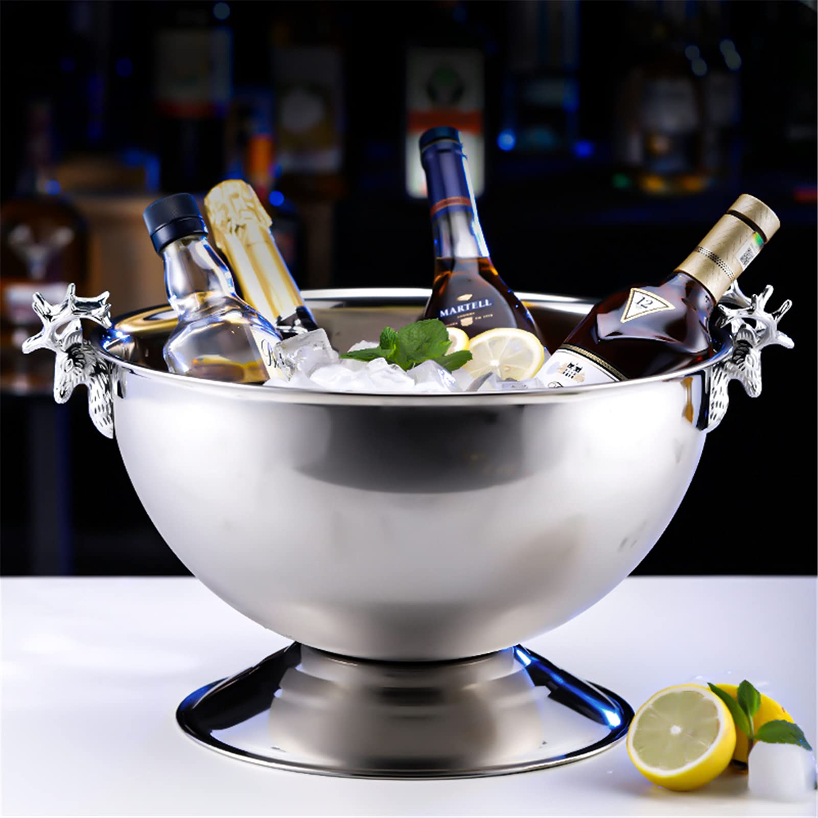 Cubo de hielo de acero inoxidable, mantiene las bebidas frías, perfecto para fiestas y entretenimiento