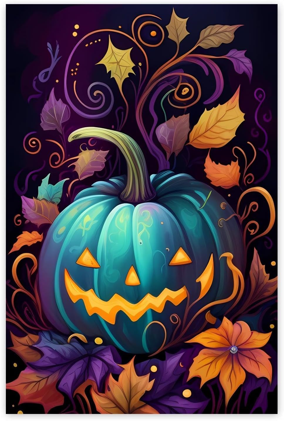 NAHUIGOOD Cross Stitch Kit,DIY Handmade Embroidery Kit with Accurate Print, 11Ct Needlework Set - Halloween Pumpkin11Ct50X70Cm