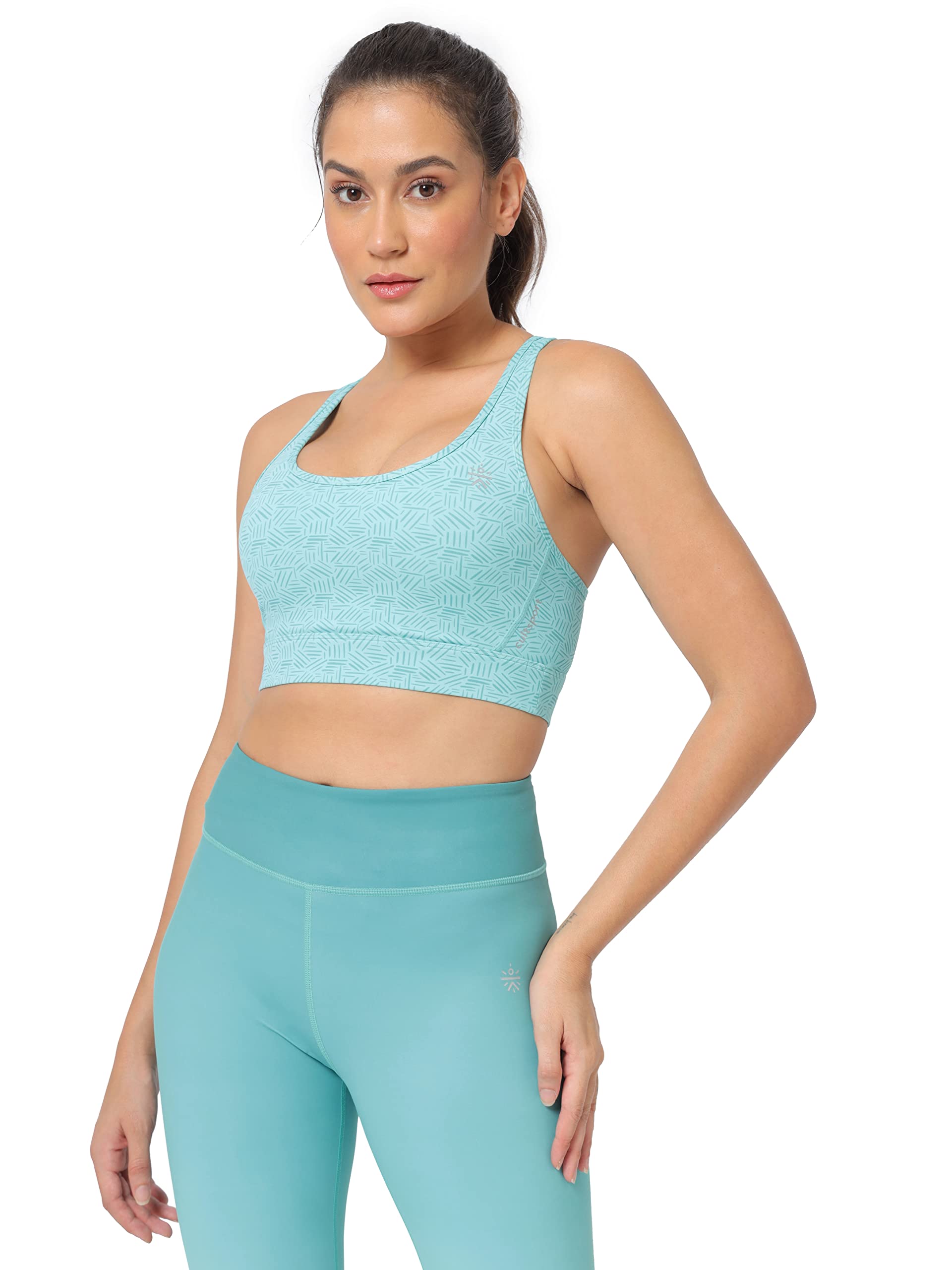 Medium Impact Printed Sports Bra | Compression Fit | Slip-On | Full-Coverage | Removable Cups-image-15