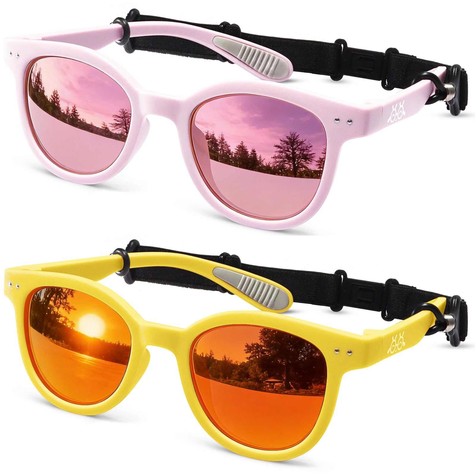 Toddler Kids Sunglasses for Boys Girls Age 2-12 Polarized UV400 with Strap