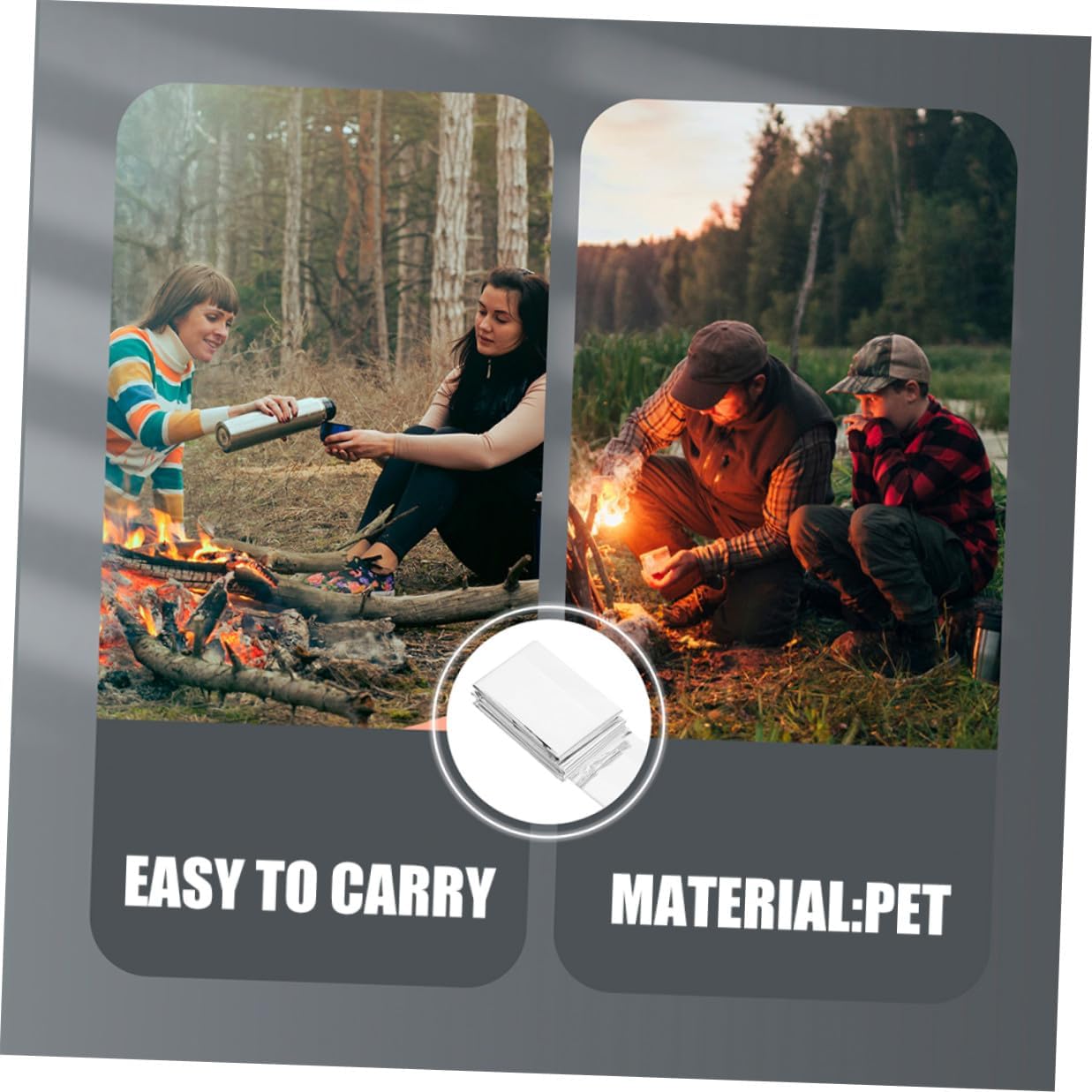 4pcs Camping Emergency Blanket Silver Foil Thermal Insulation Survival Blanket 130x210cm Outdoor Warming Sheet for Hiking and Emergency Use