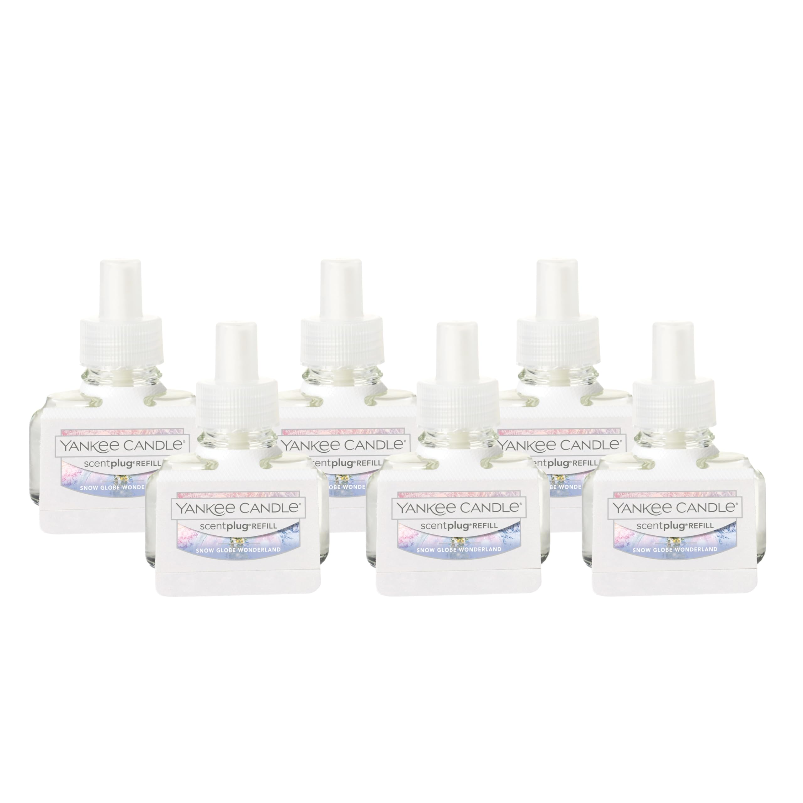 Yankee Candle ScentPlug Refill for Plug in Air Fresheners, Scented Oil Refills, Long Lasting Home Fragrance, Snow Globe Wonderland (Pack of 6)