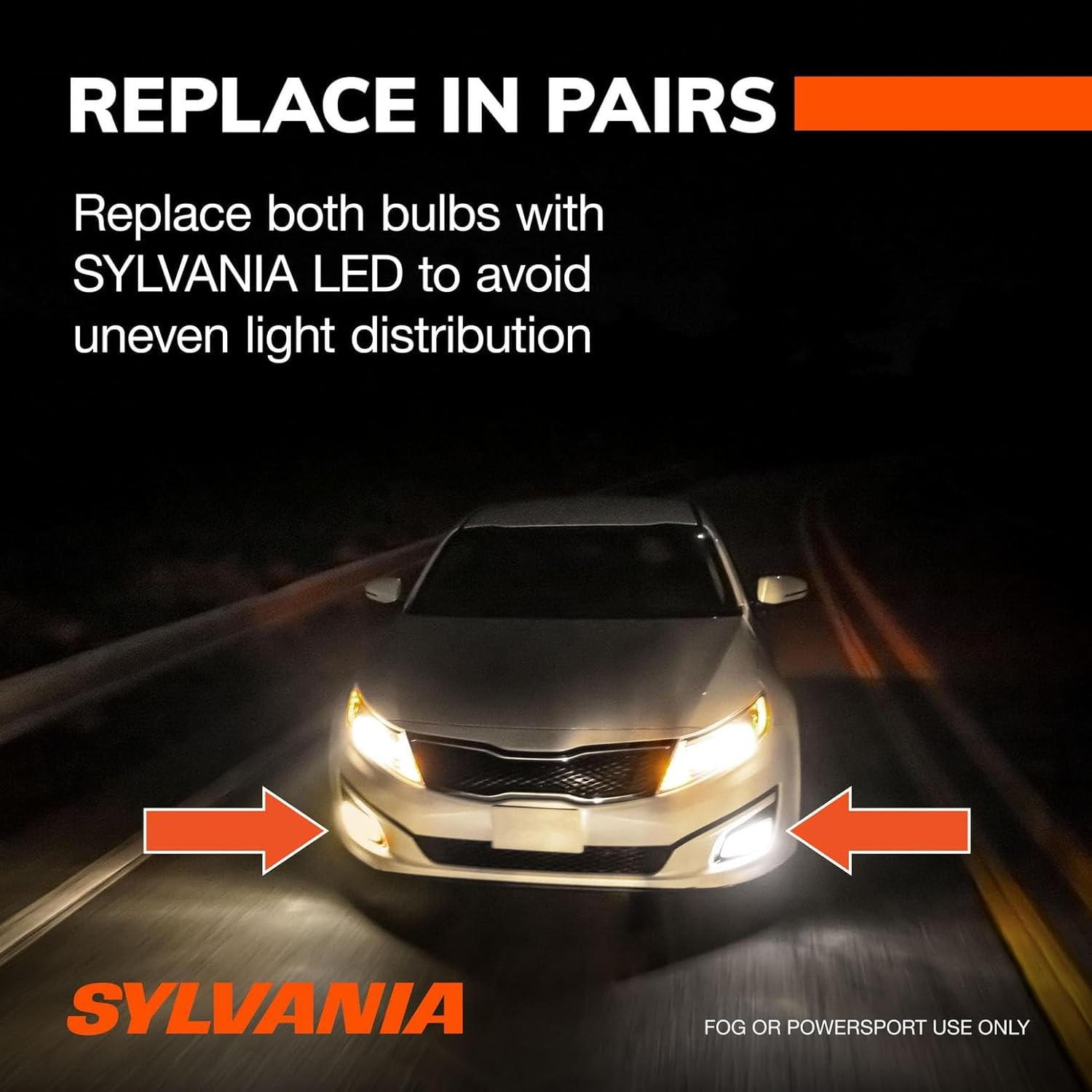 SYLVANIA H11 LED - Fog Lights For Cars and Trucks - Headlight Bulbs for Off Road Powersports - 6000k Cool White LED Light - Long-Lasting Bulbs - No Polarity - DIY Upgrade