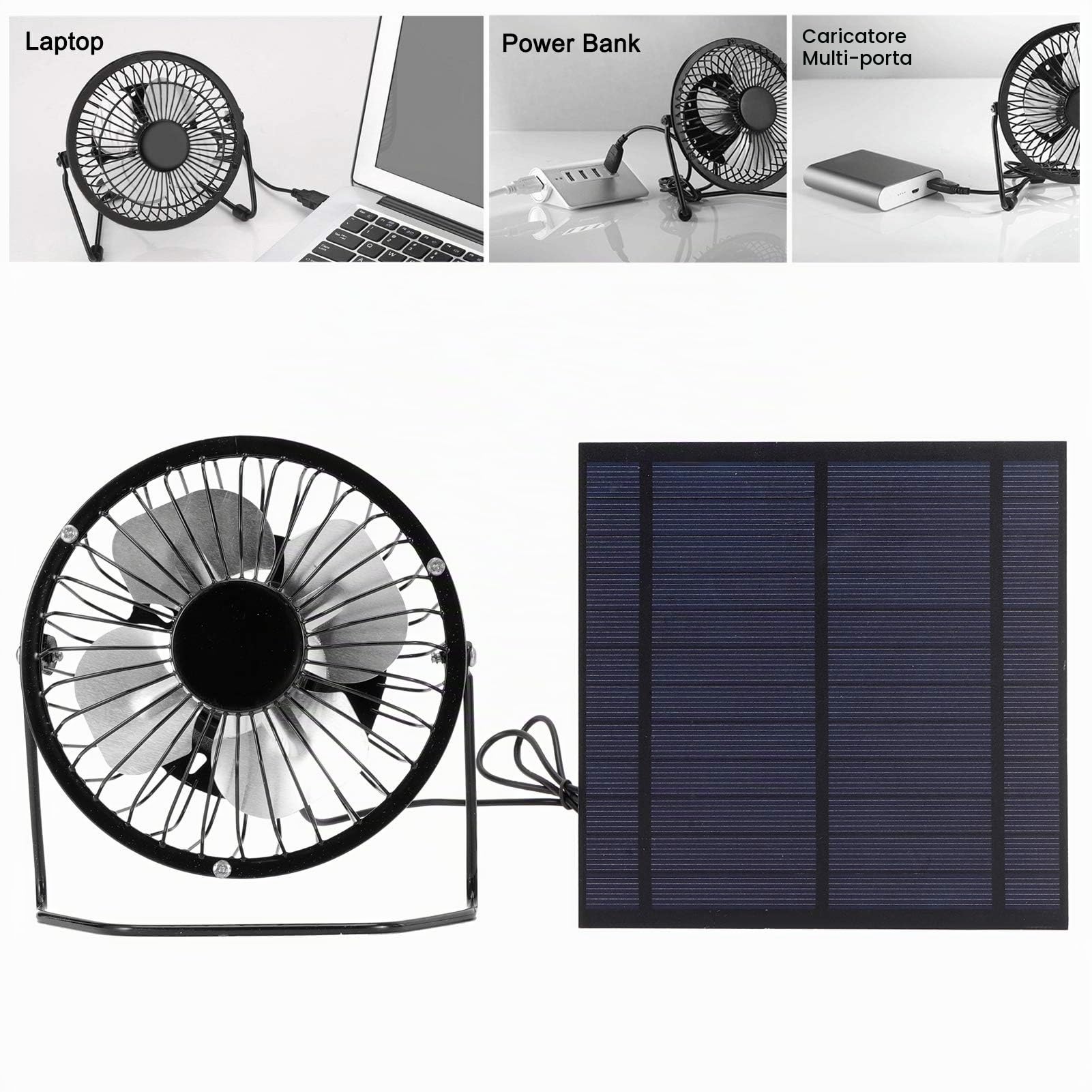Ventola di raffreddamento alimentata a Mini pannello solare fotovoltaici , 5 W senza bisogno di batterie, portatile per serra, case per cani, camper