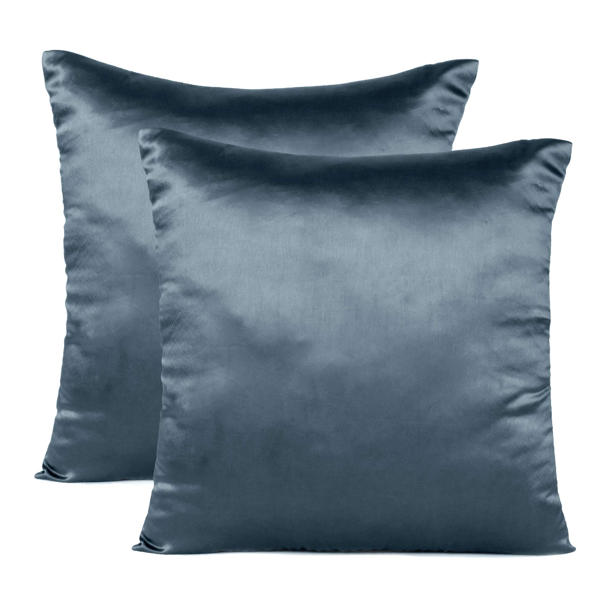 Silk Cushion Cover Set of 2 Throw Pillow Covers Satin Silky Cushion Case Home Decor Pillow Case (Castlerock Grey, 20 x 20) (B08MWKDK32) Amazon Price History, Amazon Price Tracker