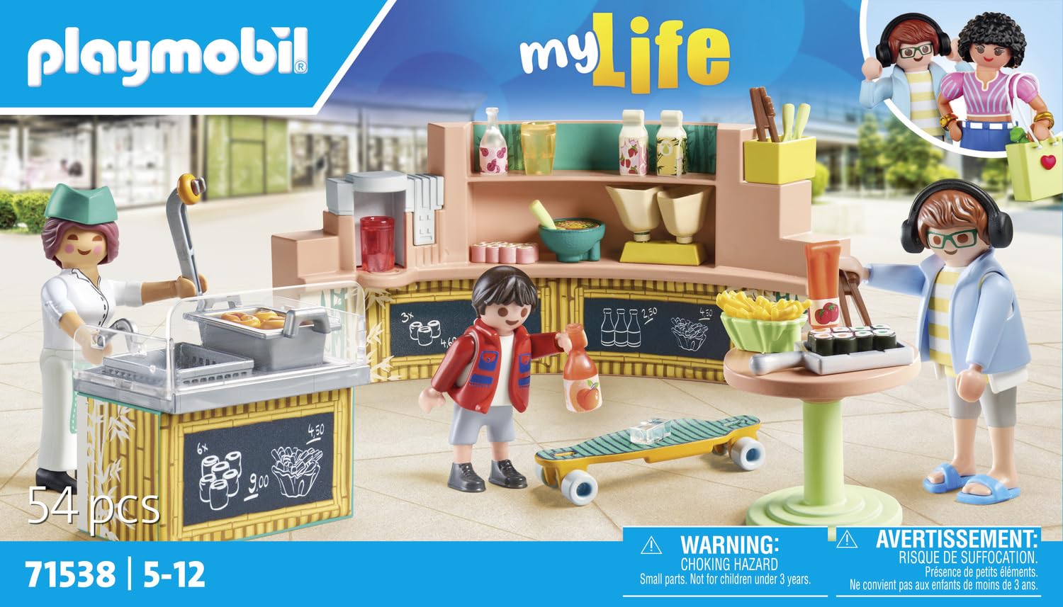 PLAYMOBIL MyLife 71538 Food Lounge, Delicious Meals And Snacks In The