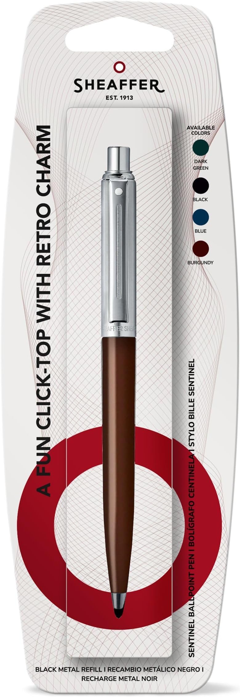 Sentinel Ballpoint Pen Coffee/Chrome Trims