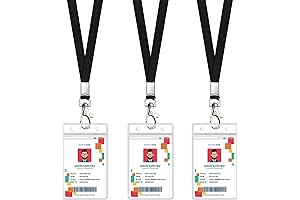 Clear ID Badge Holder with Lanyard Set