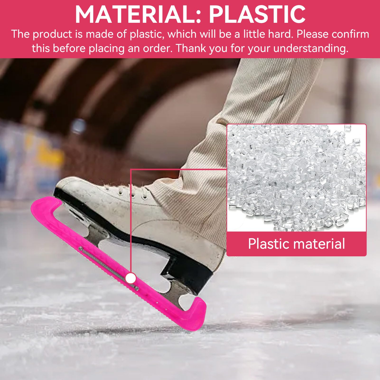 Cyrank 1 par de Protectores de Cuchillas de Hockey Deportivo, Protectores de Cuchillas de Patines de Hockey sobre Hielo, Cubierta de plástico con Protector de Patinaje sobre Hielo de Primavera