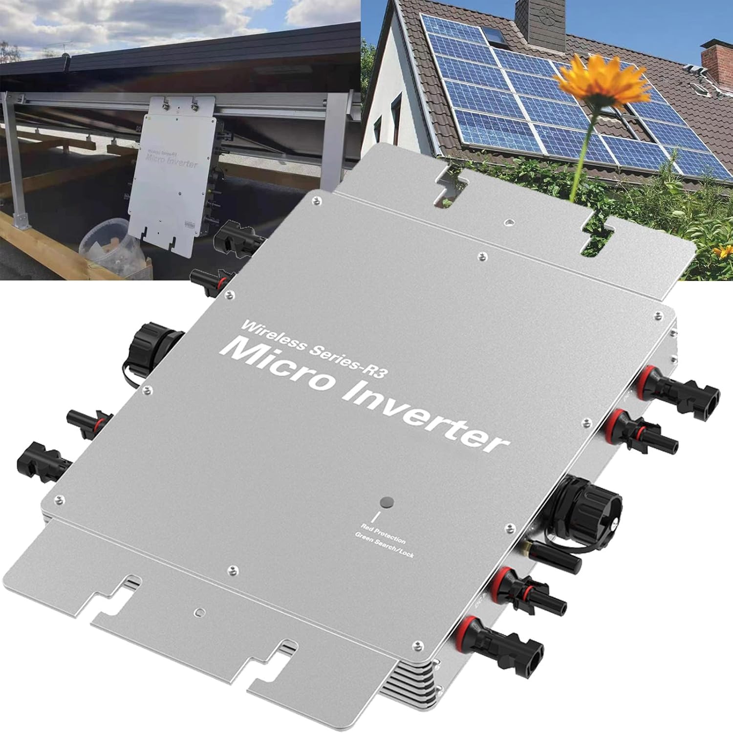 Wvc-1200/1400/1600/2000/2400/2800w Solar Grid Tie Inverter,Micro Inverter Grid Tie,Inverter Fotovoltaico Portatile,identificazione Automatica 120/230v per L'uso del Sistema Solare