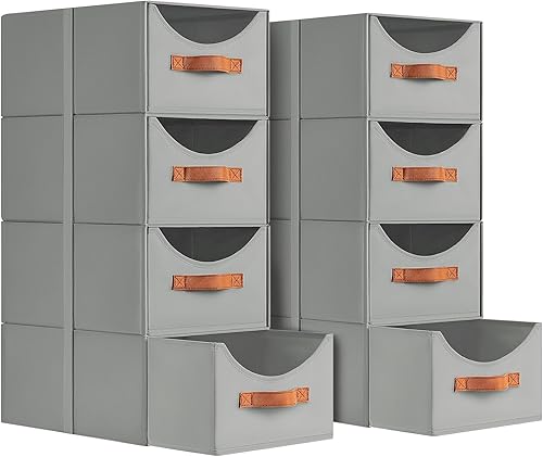 Miniatura 30 de Organizadores grandes de armario, cajones de almacenamiento para ropa, contenedores de tela con asa, contenedores organizadores plegables para