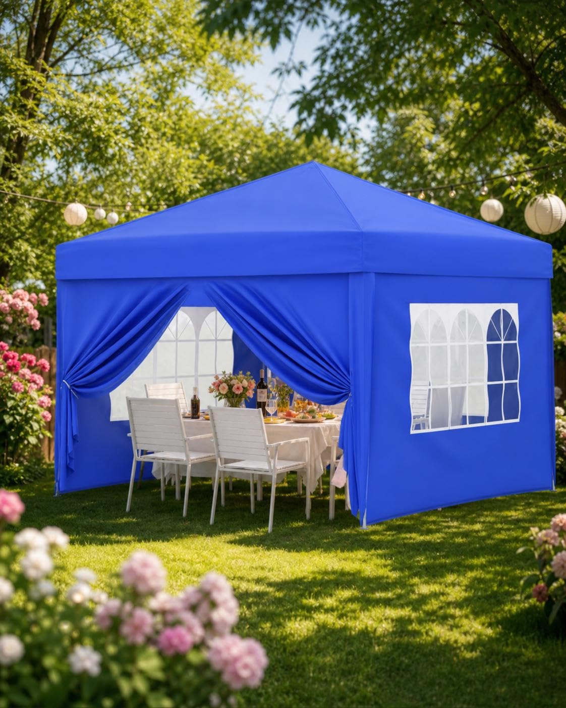 3x3m Pop Up Gazebo with 4 Removable Sidewalls, Heavy Duty Waterproof Gazebo with 3‑Height Adjustable Frame, Portable Outdoor Party Tent with UV‑Protection Fabric for Garden, Party — image 1