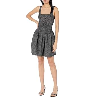 Amazon.com: Ted Baker Glitzia Metallic Skater Dress Black 4