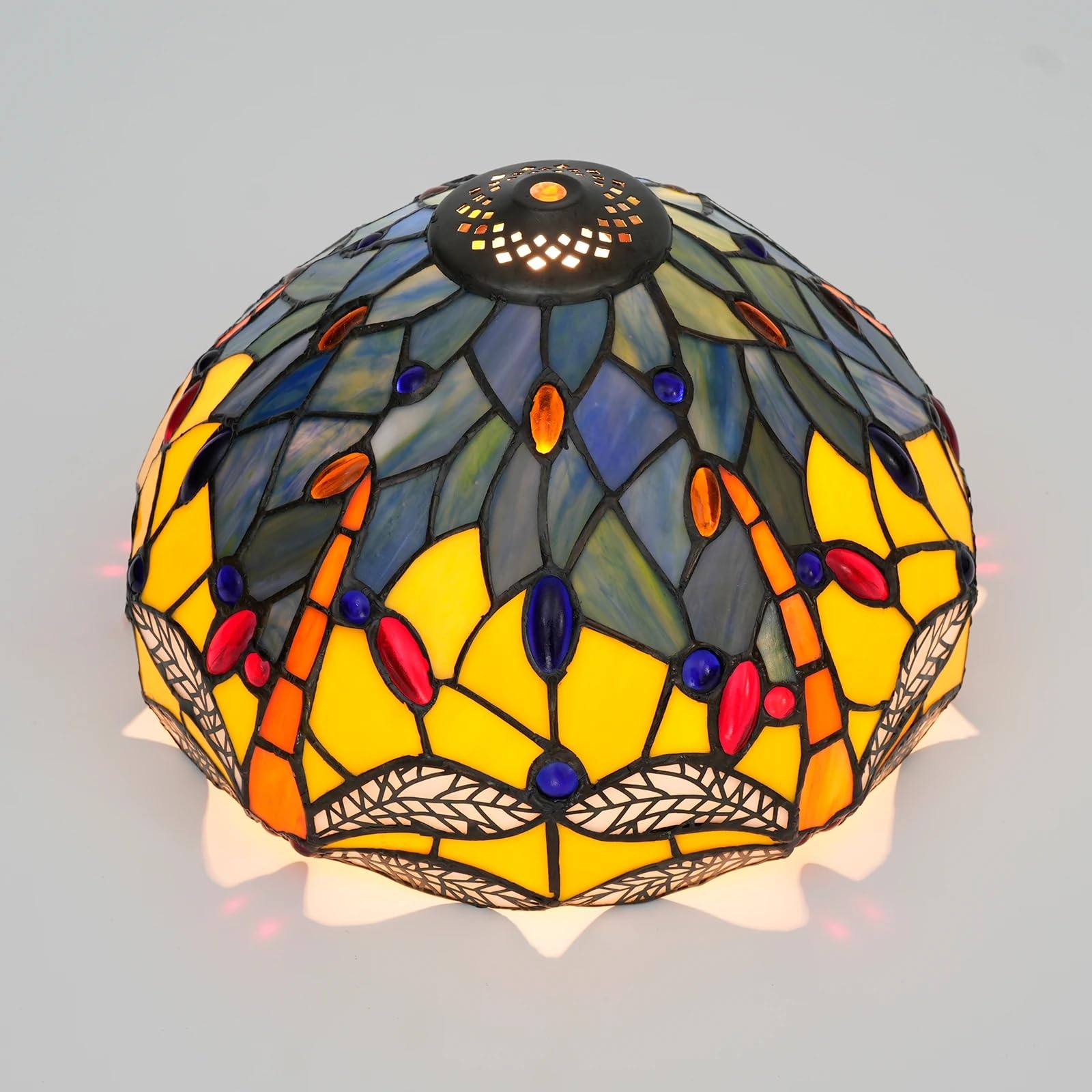Tiffany-Lampenschirm Ersatz 12 Zoll Libelle Lampenschirm nur für Tischlampen, Hängelampen, Stehlampen, Kronleuchter Ersatz, Blau