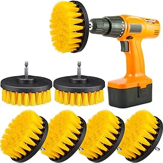 6 Pcs Drill Brush Attachment Power Scrubber Cleaning Kit Multi Purpose Drill Brush Set Drill Scrubber Brush Kit Cleaning Brushes for Drill Bathroom Surfaces Tub Grout Shower Kitchen Tile Auto Car Boat
