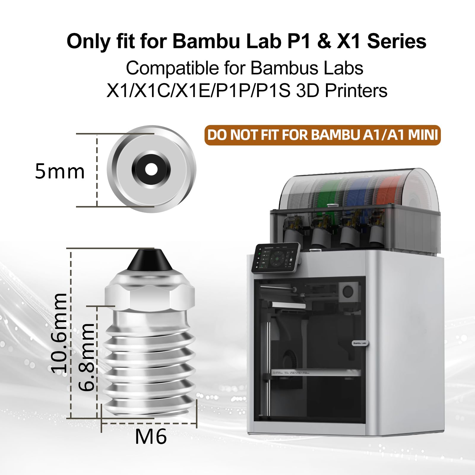 IdeaFormer 3 szt. końcówka ze stali hartowanej 0,8 mm do Bambulab X1 X1C P1P P1S, dysza do wytłaczarki do Bambu Lab X1 X1C P1P P1S