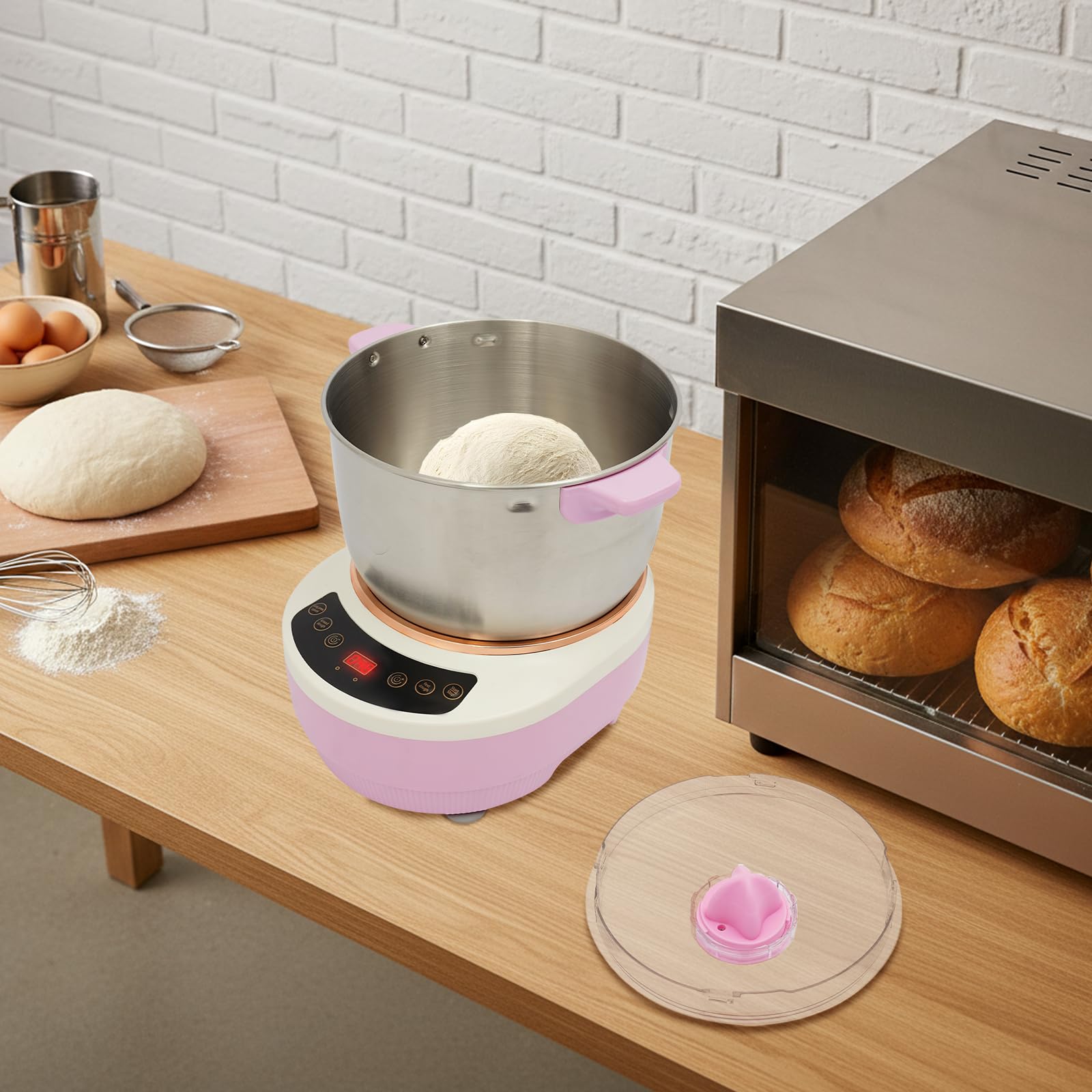 Impastatrice per impasto in acciaio inox, 7 l, colore rosa
