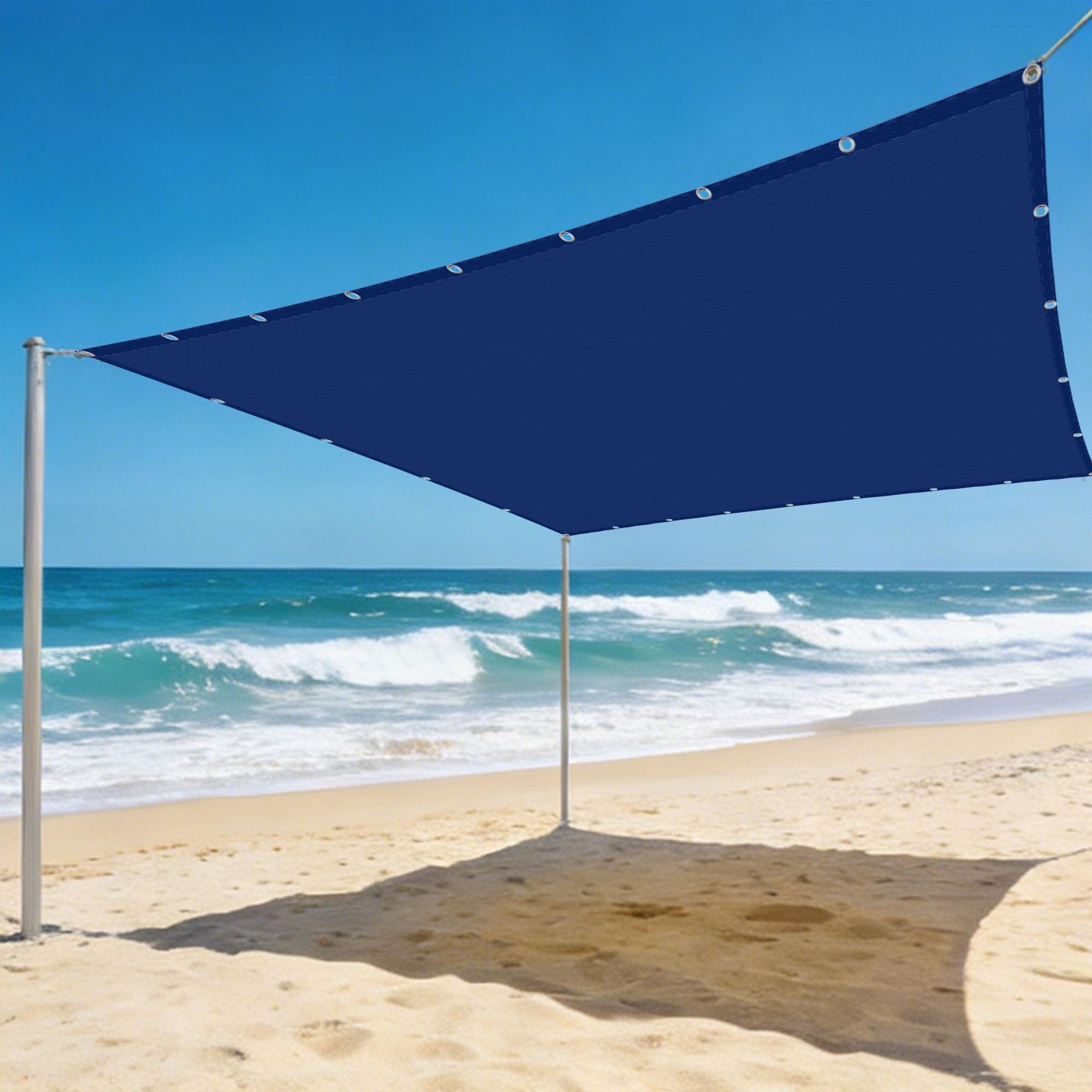 Voiles ombrages rectangulaire de jardin multi couleur bleu foncé