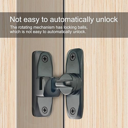 Miniatura 7 de Cerradura de puerta de granero 2 en 1, pestillos de puerta corrediza de granero de 90180 grados, pestillo de puerta para puerta de granero, puerta