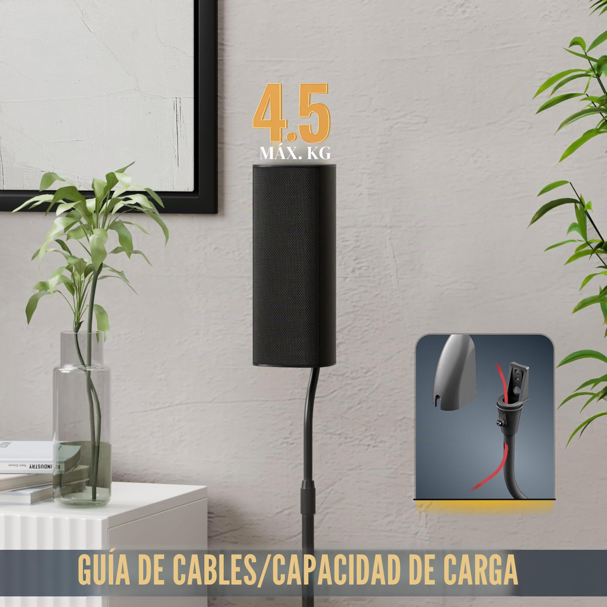 RICOO Soporte de pie Altavoz Base de Suelo Stand para bafles de Sonido BH08-B Peana para Altavoces Altura Ajustable Soundbox Bluetooth 1 Par Negro