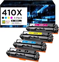 410X Toner Cartridge High Yield Compatible for HP 410X 410A CF410X CF411X CF412X CF413X use with HP Color LaserTet Pro M452dw 452dn 452nw MFP M477fnw M477fdn M477fdw M377dw Printer (4Pack, B/C/Y/M)
