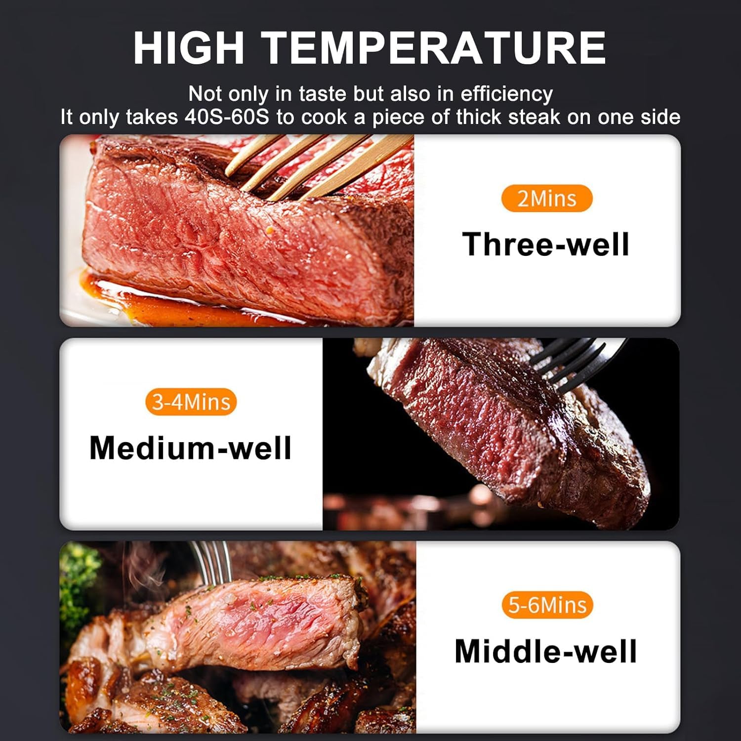 Griglia per bistecca a gas in acciaio inox, temperatura regolabile per cucinare manzo, verdure, pizza e pane - Attrezzatura da cucina commerciale ad alte prestazioni