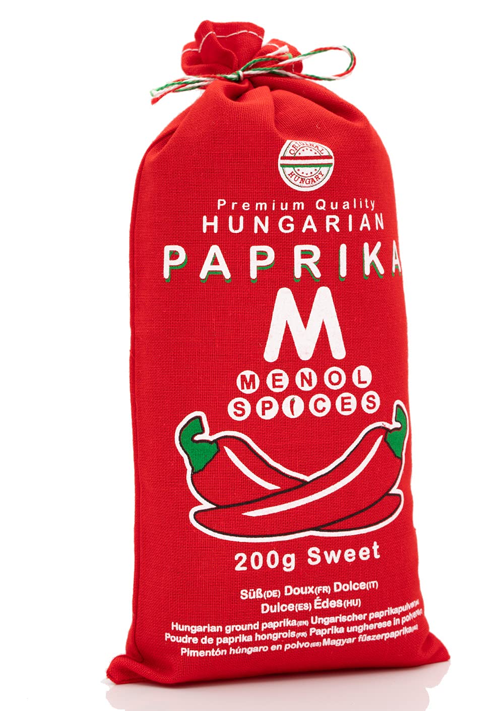 Menol Spices Authentic Hungarian Sweet Paprika Powder (Sweet, 7oz / 200g) Gourmet Quality, Produced in region of Szeged, Hungary, Incredible Flavor, Freshly ground