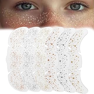 VAMA FASHIONS 6 Cards Temporary Silver Gold Rosegold Face Tattoo Stickers Waterproof Safe Skin Freckles Stars Small Dots G... Price In India