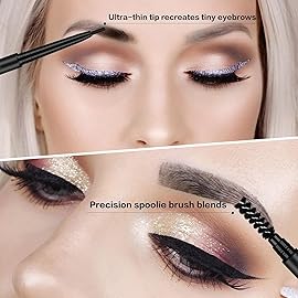 O\'CHEAL 3Pcs Black Eyebrow Pencil, Premium Eye Brow Pencil with Spoolie Brush, Longwearing for Perfect Brows, Professional, Precision, Defines, Universal Waterproof Double-ended Eyebrow Pen for Women