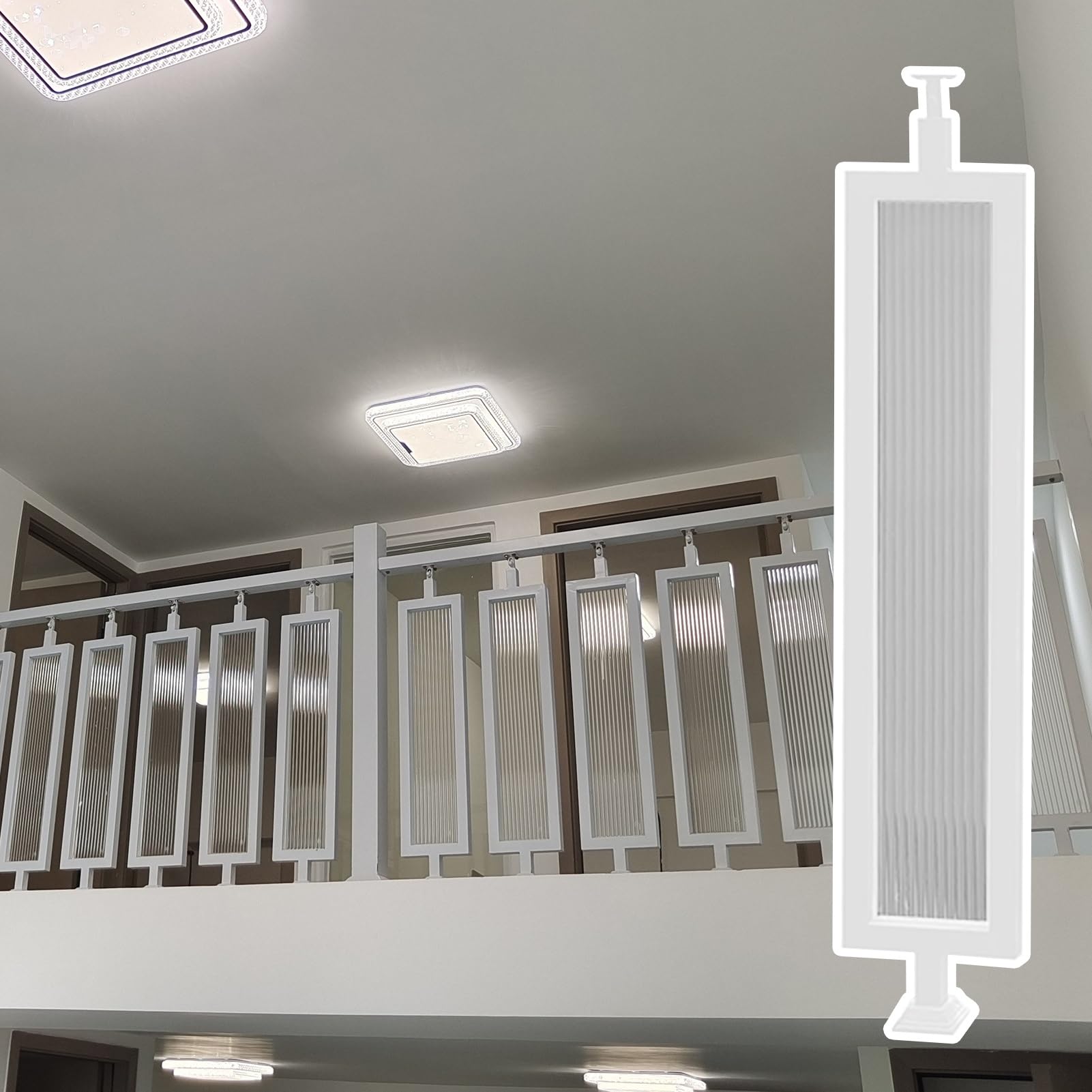 Konfigurowalne nowoczesne żelazne tralki i 75 cm białe hartowane wrzeciona do balustrady pokładowej Home Renovat Solut