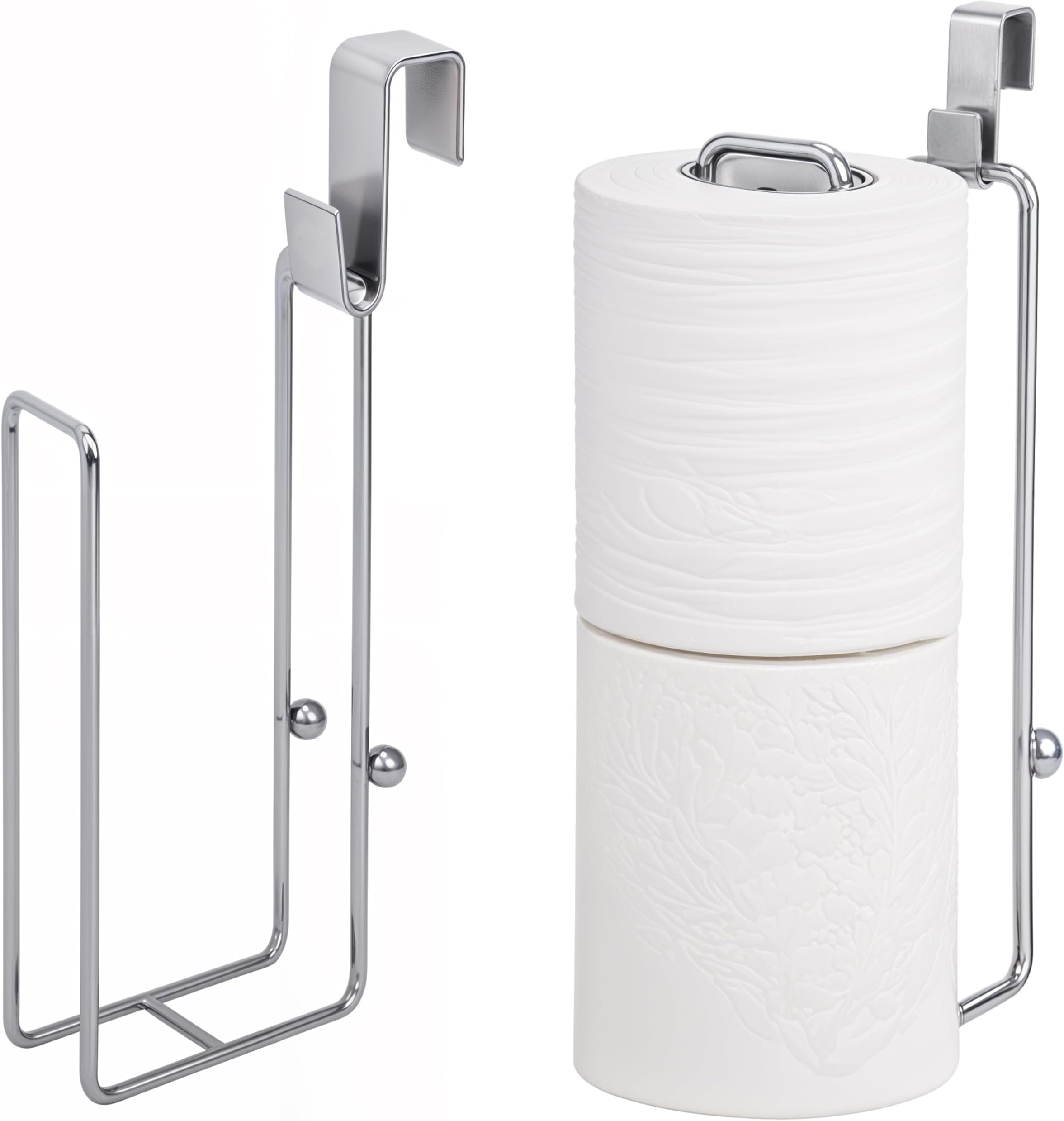 Belle Vous Over Toilet Storage Hanging Toilet Roll Holders - Rustproof Iron Toilet Roll Storage Racks for Over The Tank Hanging - Toilet Paper Storage