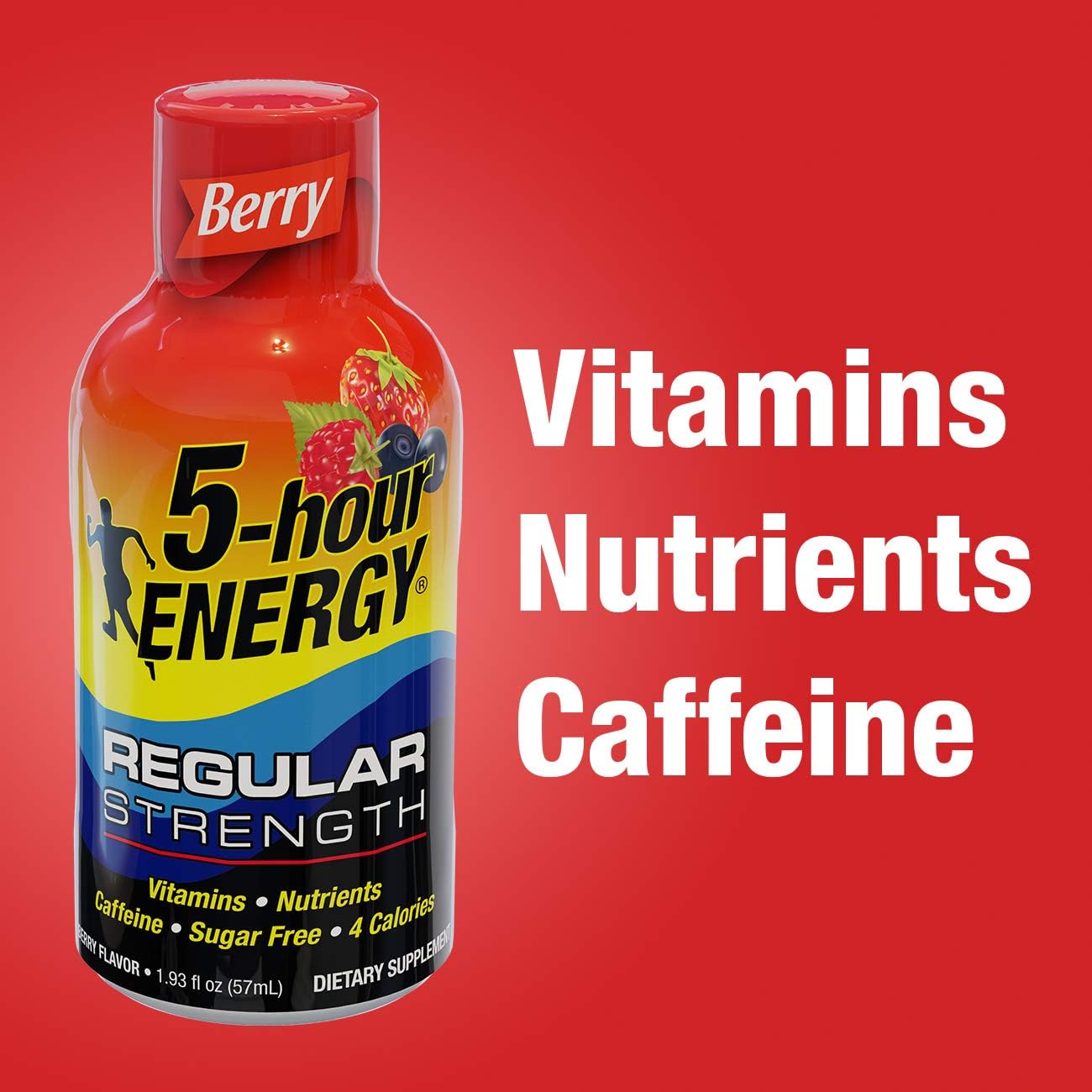 5-hour ENERGY Shot, Regular Strength, Berry, 1.93 oz, 12 Pack