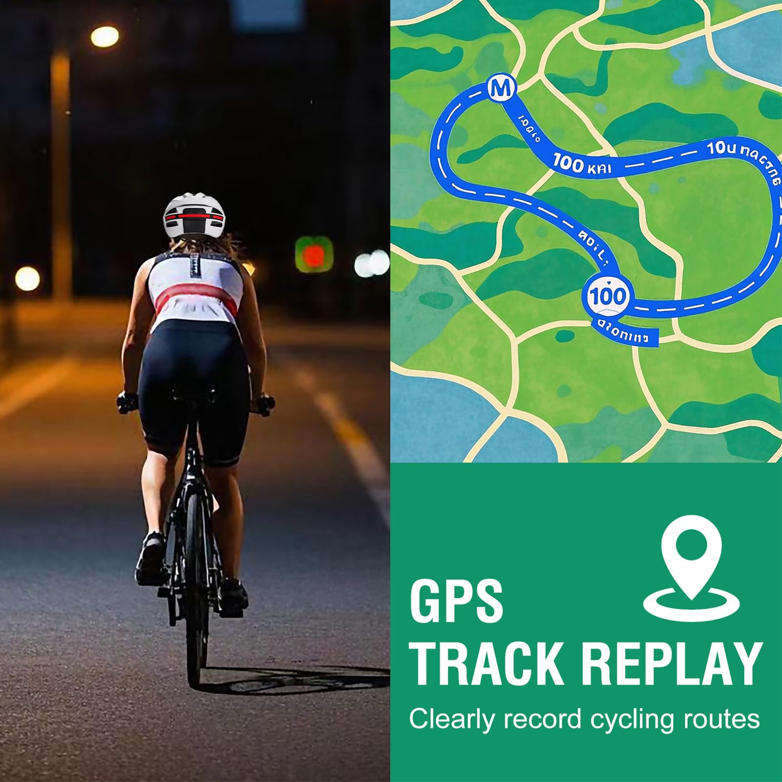 Luocute Casco de Bicicleta Inteligente, BT Habilitado con Cámara 1080P, Luces Intermitentes, Altavoces y Micrófono Integrados, para Adultos, Hombres y Mujeres, Seguridad en Ciclismo