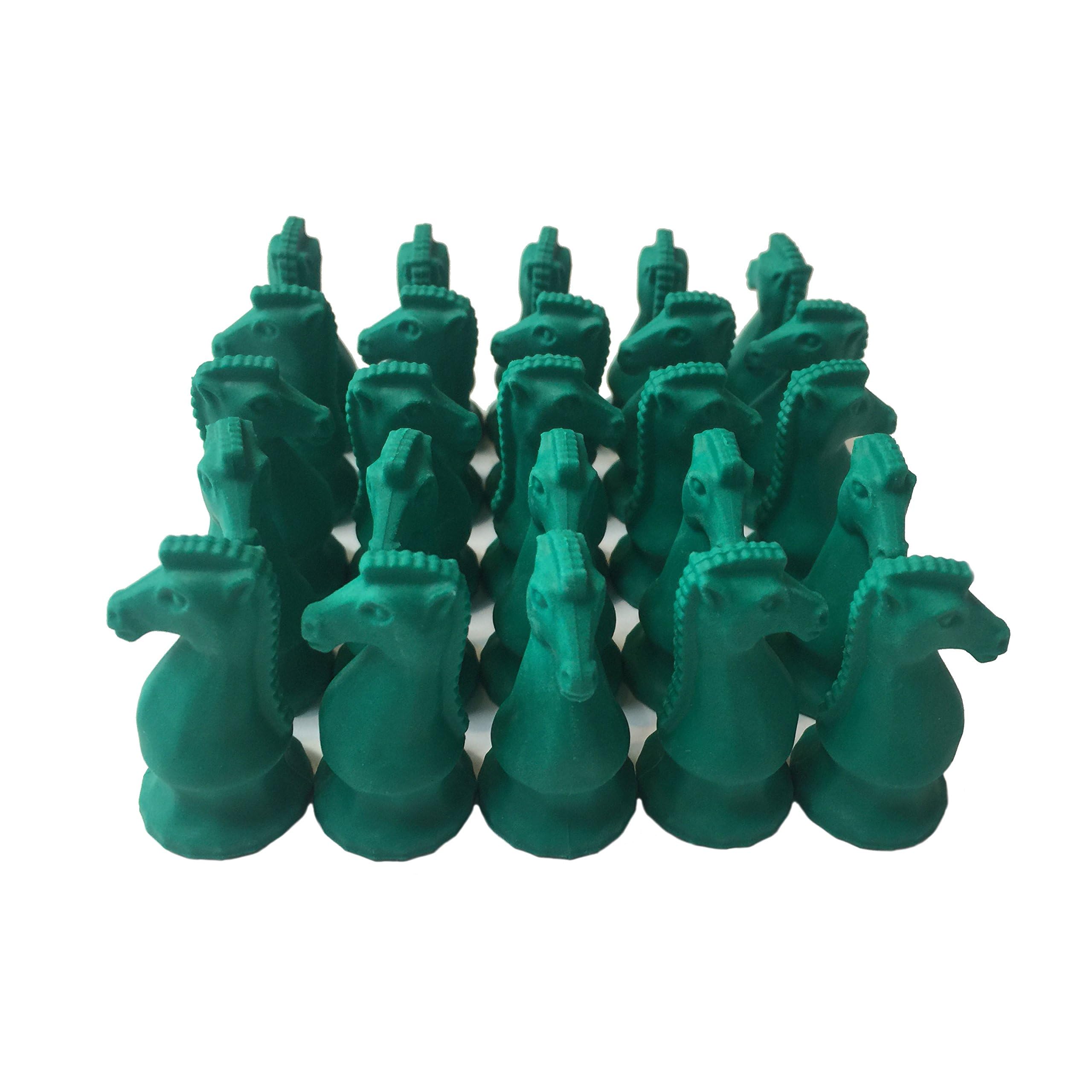 WE Games Green Knight - Gomme da cancellare a scacchi, confezione da 25