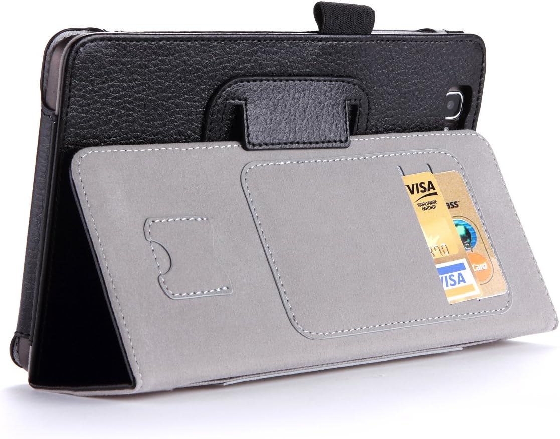i-BLASON for Hisense Sero 7 Pro Android Tablet Leather Case Cover (Elastic Hand Strap, Multi-Angle, Card Holder) with Bonus Stylus 3 Year Warranty (Black)