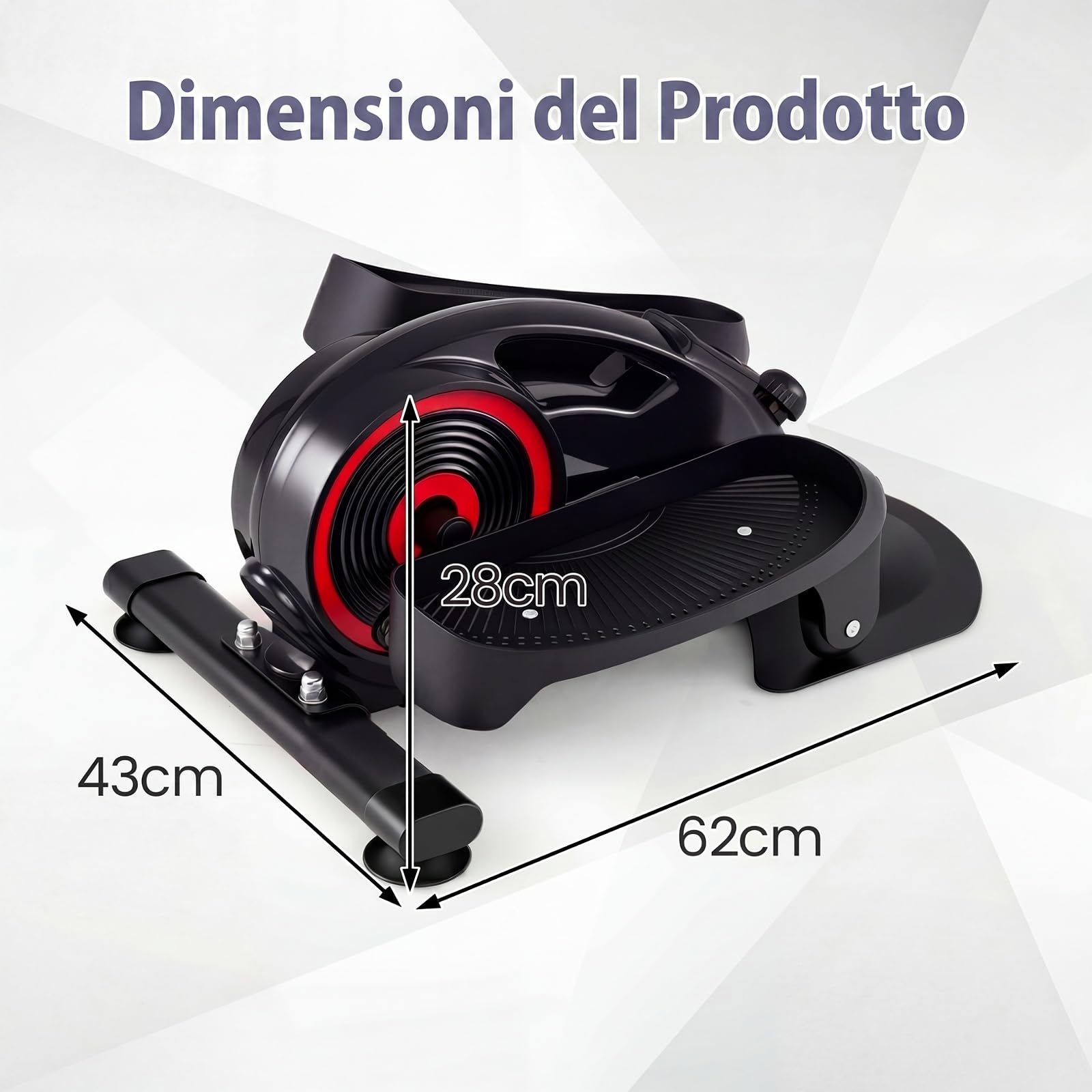 GYMAX Ellittica da Interno, Pedaliera per Riabilitazione con LCD Display Multifunzionale, Pedali Antiscivolo e Manopola di Regolazione, Funzionamento Silenziosissimo, Portatile