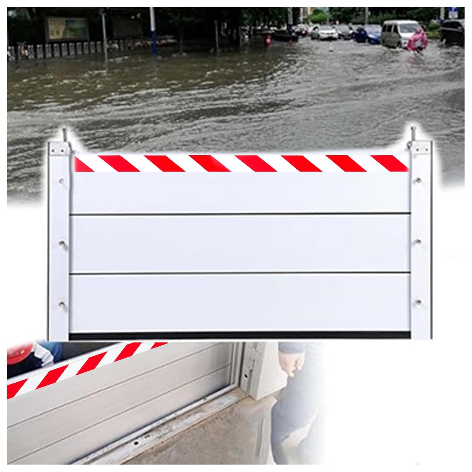 Barrière anti-inondation en aluminium amovible pour stopper l'eau du sous-sol 70x80