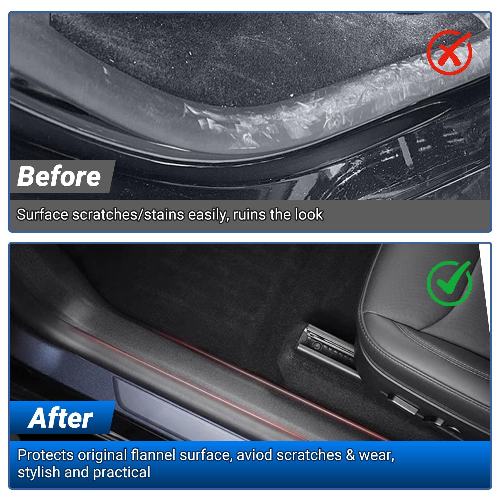 8 protectores de umbral de puerta para Tesla Model Y J2025 Juniper, protección contra salpicaduras de fuerte dureza